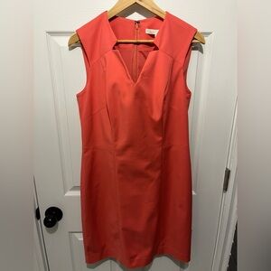 Elegant Coral Sleeveless Dress